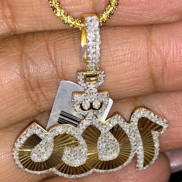 Real Diamond Allah Pendant charm custom made .79ct appraisal included BEST GIFT! - Picture 3 of 8